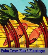 Palm Trees Plus 3 Flamingos